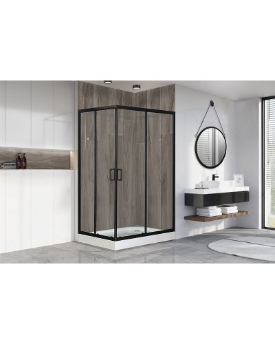 Душевой уголок Royal Bath HP 120х80 RB8120HP-T-BL-R профиль Черный стекло прозрачное