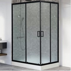 Душевой уголок Royal Bath HP 120х80 RB8120HP-C-BL-L профиль Черный стекло матовое