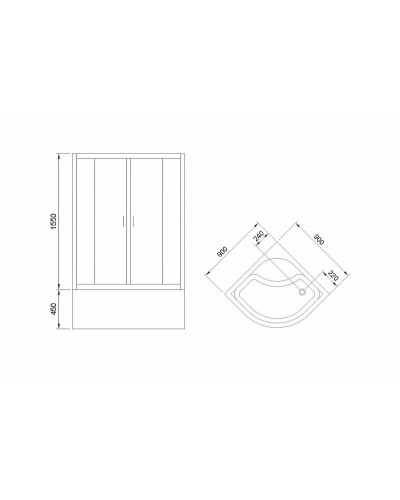 Душевой уголок Royal Bath ВК 90х90 RB90BK-T-BL профиль Черный стекло прозрачное