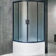 Душевой уголок Royal Bath ВК 90х90 RB90BK-C-BL профиль Черный стекло матовое