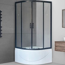 Душевой уголок Royal Bath ВК 100х100 RB100BK-T-BL профиль Черный стекло прозрачное