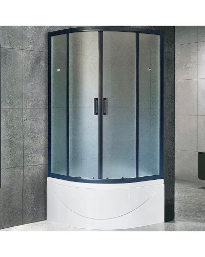 Душевой уголок Royal Bath ВК 100х100 RB100BK-C-BL профиль Черный стекло матовое