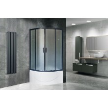 Душевой уголок Royal Bath ВК 100х100 RB100BK-C-BL профиль Черный стекло матовое