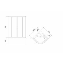 Душевой уголок Royal Bath ВК 100х100 RB100BK-C-BL профиль Черный стекло матовое