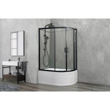 Душевой уголок Royal Bath ВК 120х80 RB8120BK-T-BL-L профиль Черный стекло прозрачное