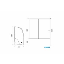 Душевой уголок Royal Bath ВК 120х80 RB8120BK-T-BL-L профиль Черный стекло прозрачное