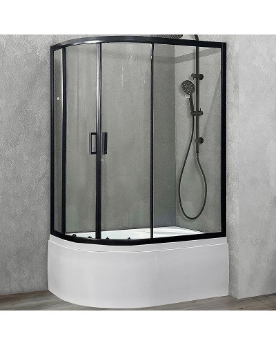 Душевой уголок Royal Bath ВК 120х80 RB8120BK-T-BL-R профиль Черный стекло прозрачное