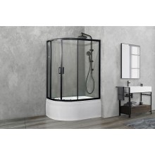 Душевой уголок Royal Bath ВК 120х80 RB8120BK-T-BL-R профиль Черный стекло прозрачное