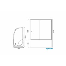 Душевой уголок Royal Bath ВК 120х80 RB8120BK-T-BL-R профиль Черный стекло прозрачное