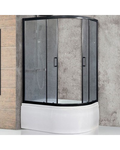 Душевой уголок Royal Bath ВК 120х80 RB8120BK-C-BL-L профиль Черный стекло матовое
