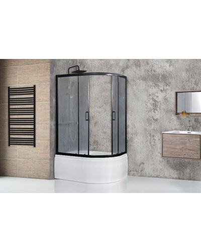 Душевой уголок Royal Bath ВК 120х80 RB8120BK-C-BL-L профиль Черный стекло матовое