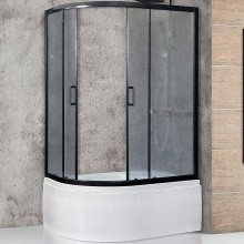 Душевой уголок Royal Bath ВК 120х80 RB8120BK-C-BL-R профиль Черный стекло матовое