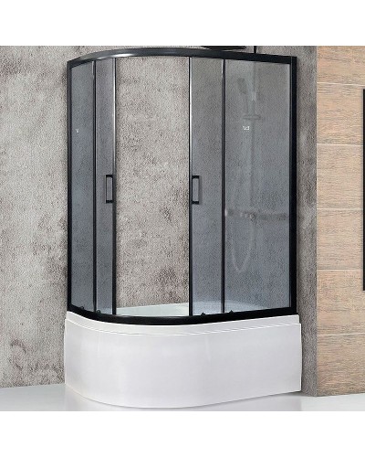 Душевой уголок Royal Bath ВК 120х80 RB8120BK-C-BL-R профиль Черный стекло матовое