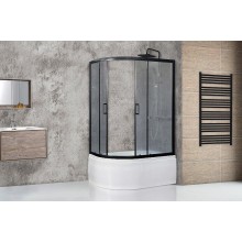 Душевой уголок Royal Bath ВК 120х80 RB8120BK-C-BL-R профиль Черный стекло матовое