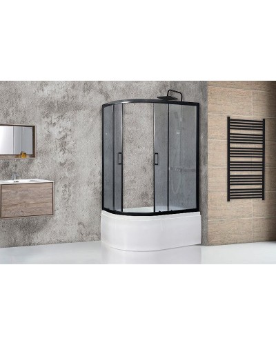 Душевой уголок Royal Bath ВК 120х80 RB8120BK-C-BL-R профиль Черный стекло матовое