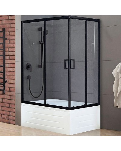 Душевой уголок Royal Bath BP 120х80 RB8120BP-T-BL-L профиль Черный стекло прозрачное