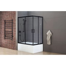 Душевой уголок Royal Bath BP 120х80 RB8120BP-T-BL-L профиль Черный стекло прозрачное