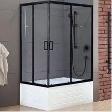 Душевой уголок Royal Bath BP 120х80 RB8120BP-T-BL-R профиль Черный стекло прозрачное