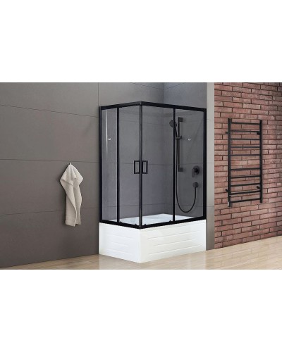 Душевой уголок Royal Bath BP 120х80 RB8120BP-T-BL-R профиль Черный стекло прозрачное