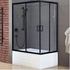 Душевой уголок Royal Bath BP 100х80 RB8100BP-T-BL-L профиль Черный стекло прозрачное