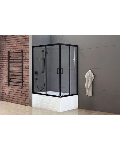 Душевой уголок Royal Bath BP 100х80 RB8100BP-T-BL-L профиль Черный стекло прозрачное