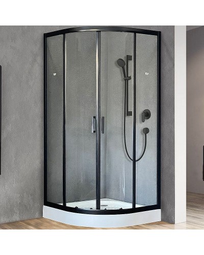 Душевой уголок Royal Bath НК 90х90 RB90HK-T-BL профиль Черный стекло прозрачное