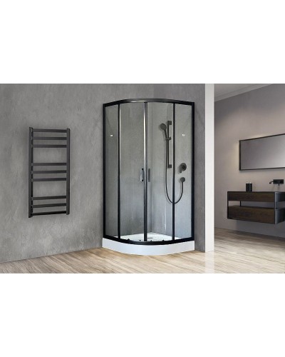 Душевой уголок Royal Bath НК 90х90 RB90HK-T-BL профиль Черный стекло прозрачное