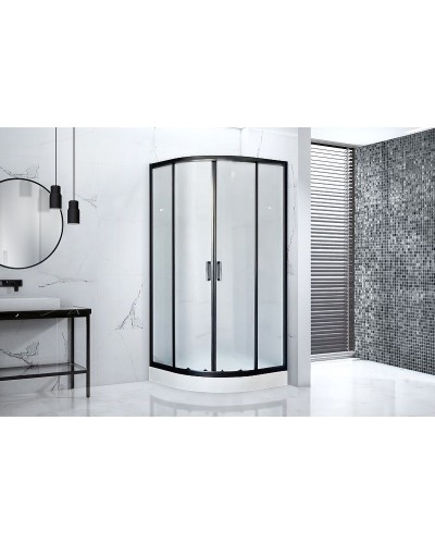 Душевой уголок Royal Bath НК 90х90 RB90HK-C-BL профиль Черный стекло матовое