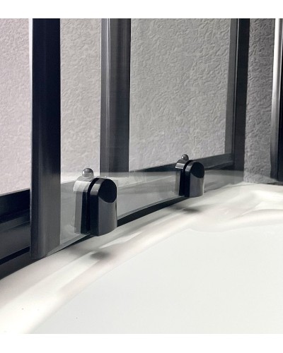 Душевой уголок Royal Bath НК 100х100 RB100HK-T-BL профиль Черный стекло прозрачное