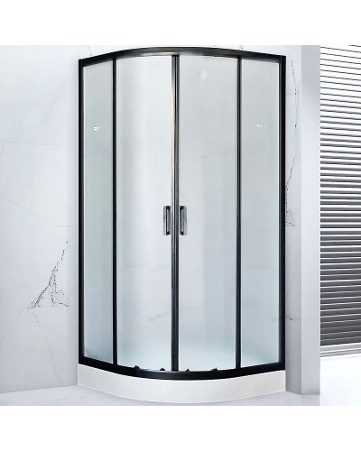 Душевой уголок Royal Bath НК 100х100 RB100HK-C-BL профиль Черный стекло матовое
