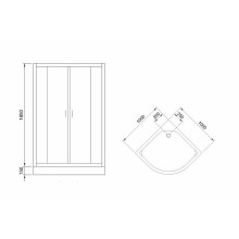 Душевой уголок Royal Bath НК 100х100 RB100HK-C-BL профиль Черный стекло матовое