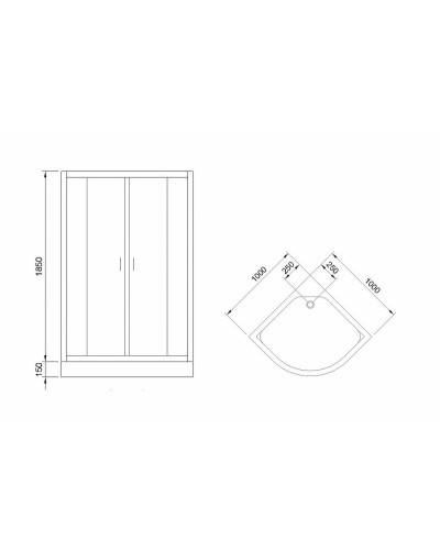 Душевой уголок Royal Bath НК 100х100 RB100HK-C-BL профиль Черный стекло матовое