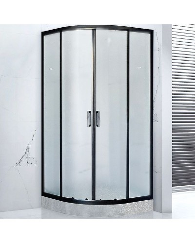 Душевой уголок Royal Bath HKD 100х100 RB100HKD-C-BL профиль Черный стекло матовое