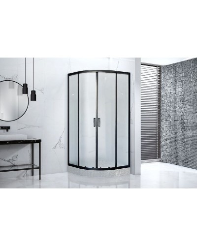 Душевой уголок Royal Bath HKD 100х100 RB100HKD-C-BL профиль Черный стекло матовое