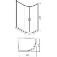 Душевой уголок 120х80 см Orans 1952L00 прозрачное