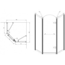 Душевой уголок 100х100 см Orans 1656B00 матовое с прозрачным узором