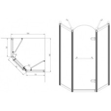 Душевой уголок 100х100 см Orans 1656B00 матовое с прозрачным узором