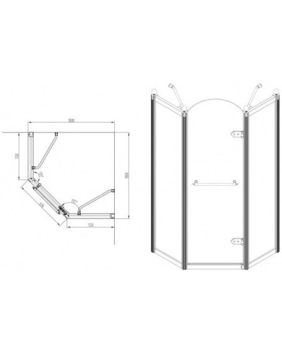 Душевой уголок 100х100 см Orans 1656B00 матовое с прозрачным узором