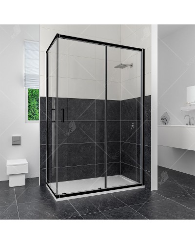Душевой уголок RGW Classic CL-44B 100х90 32094490-14 профиль Черный стекло прозрачное