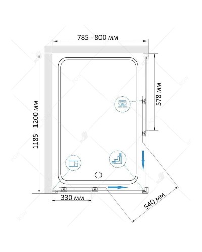 Душевой уголок RGW Classic CL-44B 120х80 32094482-14 профиль Черный стекло прозрачное