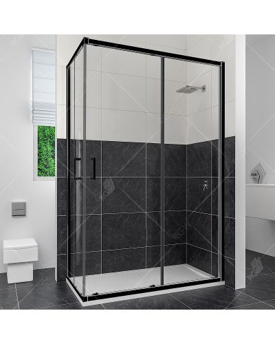 Душевой уголок RGW Classic CL-44B 120х80 32094482-14 профиль Черный стекло прозрачное