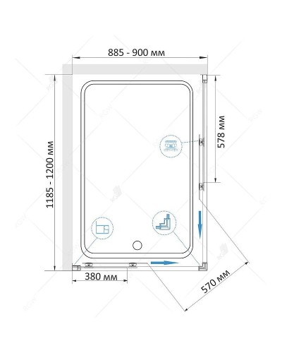 Душевой уголок RGW Classic CL-44B 120х90 32094492-14 профиль Черный стекло прозрачное