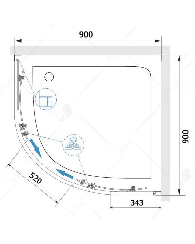Душевой уголок RGW Classic CL-54 90х90 32095499-11 профиль Хром стекло прозрачное
