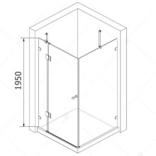 Душевой уголок RGW Hotel HO-044 120х90 350604492-11 петли Хром стекло прозрачное