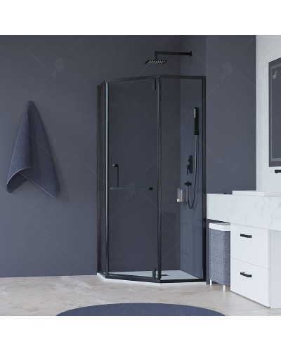 Душевой уголок RGW Hotel HO-084B 100х100 350608400-14 профиль Черный стекло прозрачное