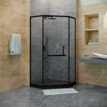 Душевой уголок RGW Hotel HO-084B 100х100 350608400-14 профиль Черный стекло прозрачное