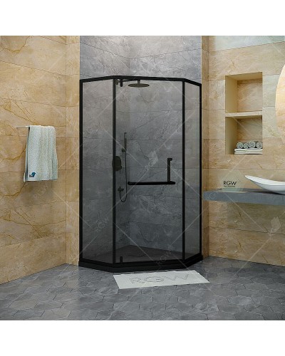 Душевой уголок RGW Hotel HO-084B 100х100 350608400-14 профиль Черный стекло прозрачное