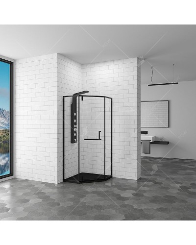 Душевой уголок RGW Hotel HO-084B 100х100 350608400-14 профиль Черный стекло прозрачное