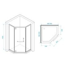 Душевой уголок RGW Hotel HO-084B 100х100 350608400-14 профиль Черный стекло прозрачное