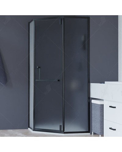 Душевой уголок RGW Hotel HO-084B 100х100 350608400-24 профиль Черный стекло матовое-сатинат